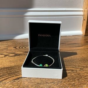 Silver Pandora Bracelet with two included Charms
